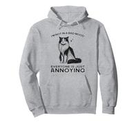 Divertente Maglietta con Gatto I'm Not in a Bad Mood Everyone's Annoying Felpa con Cappuccio