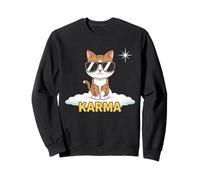 Divertente maglietta con gatto Karma Cool Zen Vibes divertente retrò tramonto Felpa