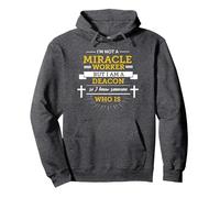 Divertente Maglietta con Scritta in Inglese I'm Not a Miracle Worker Felpa con Cappuccio, Unisex per Adulti, Grigio Scuro, XXL