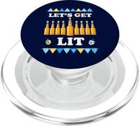 Divertente maglietta con scritta "Let's Get Lit", per amanti della birra PopSockets PopGrip per MagSafe