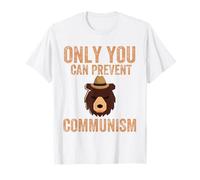 Divertente maglietta da campeggio Funny Bear Only You Can Prevent Communism Maglietta
