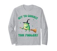 Divertente Maglietta da Strega Rana con Scritta off To Commit Tom Foolery Maglia a Manica