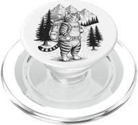 Divertente maglietta da trekking per gatti con zaino in spalla e animali da campeggio PopSockets PopGrip per MagSafe