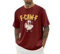 Divertente maglietta da uomo con gallo meme casual a maniche corte girocollo F-CAW-F maglietta per uso quotidiano estate urlo pollo top attività all'aperto, vino, L