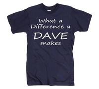 Divertente maglietta da uomo con scherzo, regalo di compleanno, maglietta per feste, blu, Che differenza fa un Dave, XL