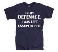 Divertente maglietta da uomo con scherzo, regalo di compleanno, maglietta per feste, blu, Nella mia deferenza sono rimasto senza supervisione, 3XL