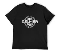 Divertente maglietta da uomo maglietta nera t-shirt Henri Selmer Paris Saxophone maglietta da uomo nera XL, Nero