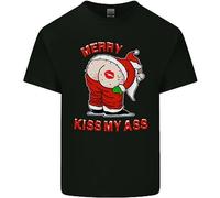 Divertente Maglietta Di Natale Per Bambini Merry Kiss My Ass