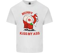 Divertente Maglietta Di Natale Per Bambini Merry Kiss My Ass
