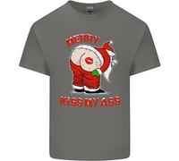 Divertente Maglietta Di Natale Per Bambini Merry Kiss My Ass