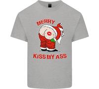 Divertente Maglietta Di Natale Per Bambini Merry Kiss My Ass