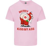 Divertente Maglietta Di Natale Per Bambini Merry Kiss My Ass