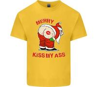 Divertente Maglietta Di Natale Per Bambini Merry Kiss My Ass