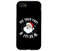 Divertente maglietta natalizia con Babbo Natale, chiedi alla tua mamma se sono un vero Babbo Natale Custodia per iPhone SE (2020) / 7/8