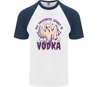 Divertente Maglietta S/S Da Baseball Ghost Spirit Vodka Per Uomo Di Halloween
