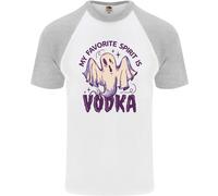 Divertente Maglietta S/S Da Baseball Ghost Spirit Vodka Per Uomo Di Halloween