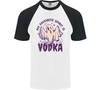 Divertente Maglietta S/S Da Baseball Ghost Spirit Vodka Per Uomo Di Halloween