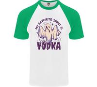Divertente Maglietta S/S Da Baseball Ghost Spirit Vodka Per Uomo Di Halloween