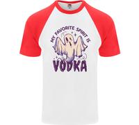 Divertente Maglietta S/S Da Baseball Ghost Spirit Vodka Per Uomo Di Halloween