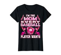 Divertente maglietta sportiva con scritta in inglese "I'm the mom every baseball player wants" Maglietta