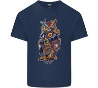 Divertente Maglietta Steampunk Pirata Gufo Per Bambini