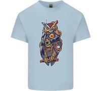 Divertente Maglietta Steampunk Pirata Gufo Per Bambini