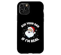 Divertente maglione natalizio Babbo Natale chiedi a tuo padre se sono vero Babbo Natale Custodia per iPhone 11 Pro
