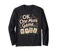 Divertente Mahjong Player Ok One More Game Tile Night Crew Maglia a Manica