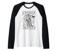 Divertente Mai Sottovalutare la Vecchia Donna Che Viaggia Maglia con Maniche Raglan
