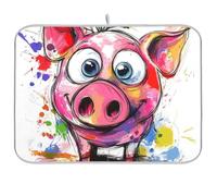 Divertente maiale arte pittura riutilizzabile piatto mat 18x24 rettangolare grande lavastoviglie asciugatura opaco decorativo Home Decor Essentials