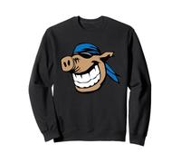 Divertente Maiale Faccia Fumetto Sorridente Maiale Fattoria Animale Illustrazione Felpa