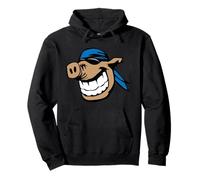 Divertente Maiale Faccia Fumetto Sorridente Maiale Fattoria Animale Illustrazione Felpa con Cappuccio