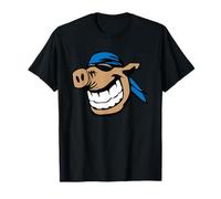 Divertente Maiale Faccia Fumetto Sorridente Maiale Fattoria Animale Illustrazione Maglietta