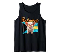 Divertente Maialino Che nuota alle Bahamas Vacanze estive Souvenir in Spiaggia Canotta