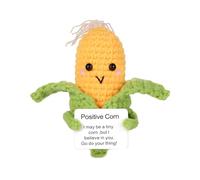 Divertente Mais Positivo, Patata Positiva Lavorata a Maglia da 10cm con Carta Creativo Carino Giocattolo Lavorato a Maglia Positivo per Regali di Compleanno Decorazione per Feste Incoraggiamento