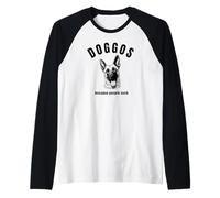 Divertente Malinois Belga Maglia con Maniche Raglan