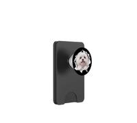 Divertente Maltese Sbirciando Carino Cane Amante Mamma Papà PopSockets PopWallet per MagSafe