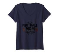 Divertente Mamma di Calcio: più Forte delle Mamme Normali Maglietta con Collo a V, Donna, Navy, XL