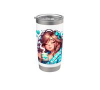 Divertente mamma impertinente sarcastico capelli disordinati madre stanca caffè divertente Bicchiere termico in acciaio inox doppia parete