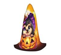 Divertente mantello con cappuccio a forma di riccio di zucca di Halloween per adulti e adolescenti, mantello con cappuccio di Halloween, tunica da mago con mantello da paura