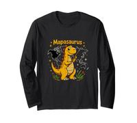 Divertente Mappa del Mondo Mapasaurus Dinosauro dicendo Maglia a Manica
