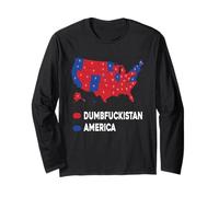 Divertente mappa elettorale del Dumbfuckistan 2024 America Dumbfuckistan Maglia a Manica