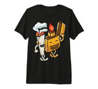 Divertente Marijuana Cannabis Joint & Fire Train I THC Weed Maglietta Premium