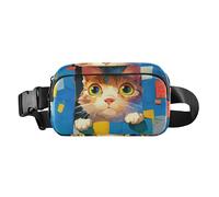 Divertente marsupio con illustrazione colorata di Catbrightly, alla moda, unisex, multiuso, a tracolla, con cinghia regolabile, per viaggi, palestra, lavoro