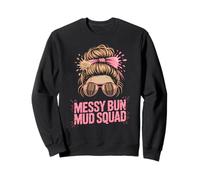 Divertente Mascara Messy Bun Mud Squad Run Mudder Trail Running Felpa