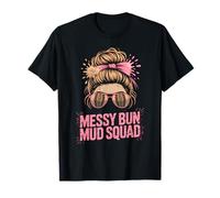 Divertente Mascara Messy Bun Mud Squad Run Mudder Trail Running Maglietta