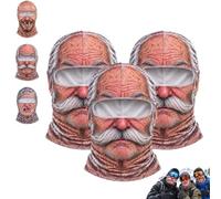 Divertente maschera da sci realistica con la faccia di un vecchio per | Maschera da sci per adulti con un divertente e realistico disegno del volto di un anziano, ideale per sciare e per un look