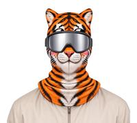 Divertente maschera per sci e moto, con stampa di animali, antivento | Protezione per il viso da sci con orecchie per uomo e donna, per sciatori, snowboard, ciclisti, attività all'aperto, ciclismo