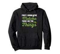 Divertente Matcha Art per uomini donne amanti del tè Matcha verde Felpa con Cappuccio