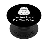 Divertente matrimonio Guest Cake Lover I'm Just Here For The Cake PopSockets PopGrip Adesivo